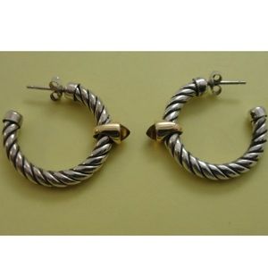 Genuine 18k gold and 925 silver cabochon citrine